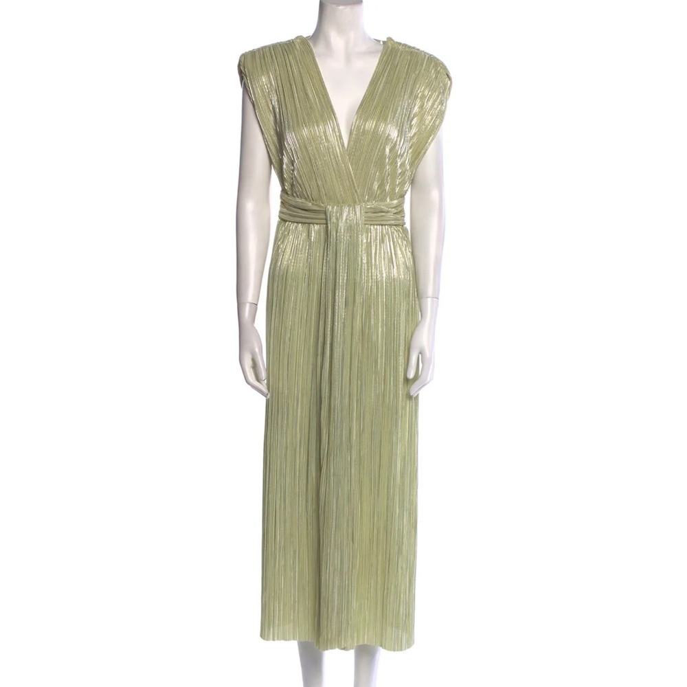 Sabina Musayev Metallic Gold Maxi Dress